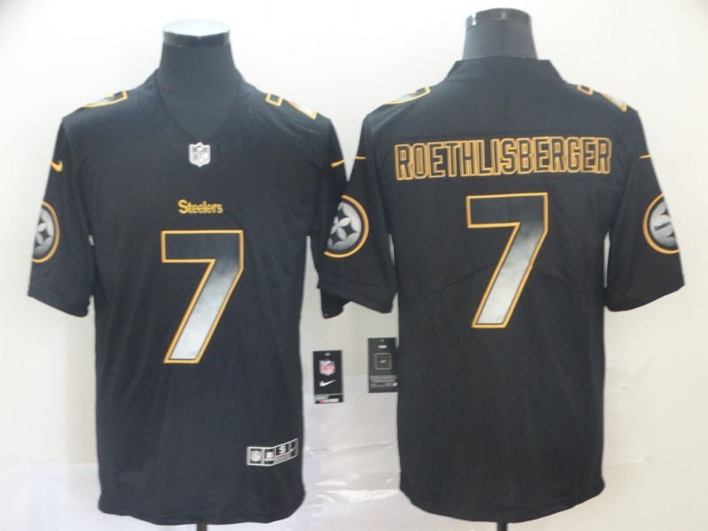 Men's Pittsburgh Steelers Ben Roethlisberger #7 Black Authentic Jersey
